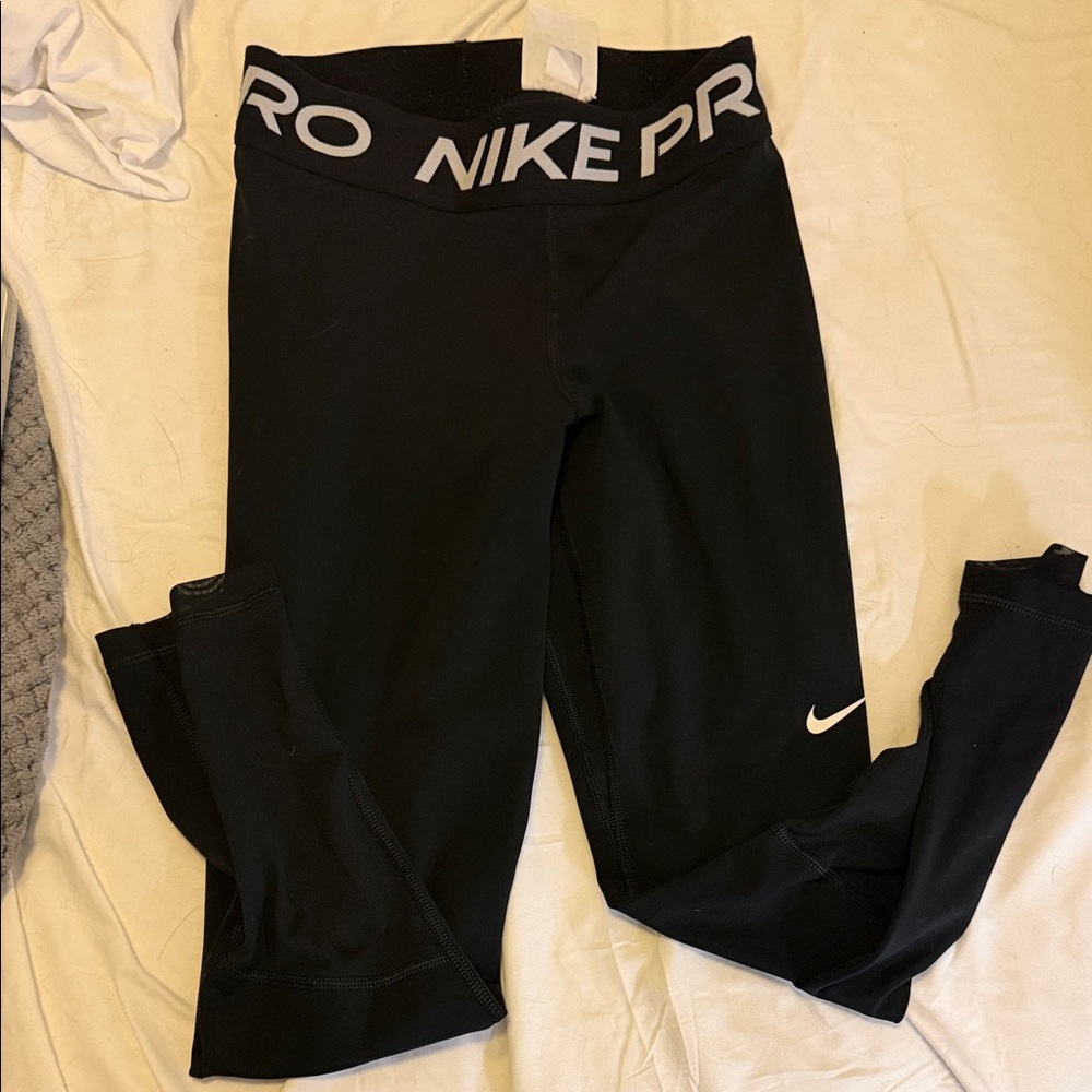 Nike capri womens Black Leggings with White Logo